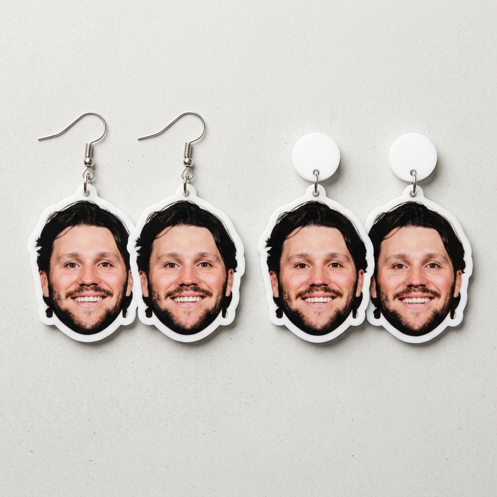Josh Allen Face Earrings