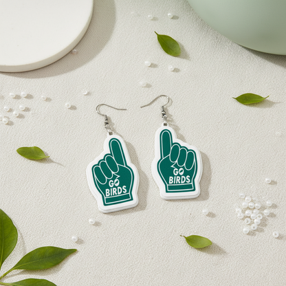 Go Birds Fan Foam Finger Earrings