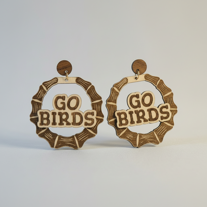 Philadelphia Eagles Go Birds Bamboo Dangle Earrings