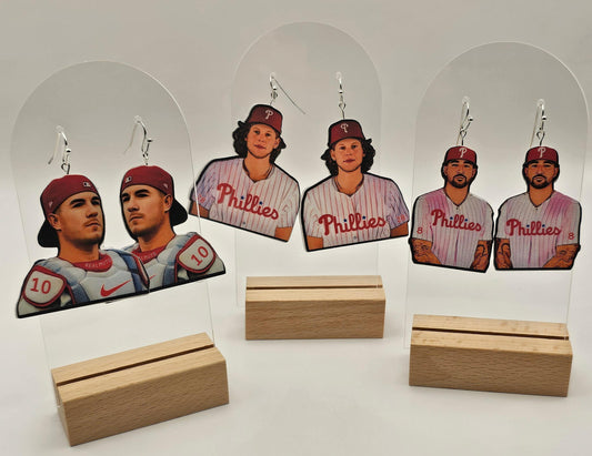 Philadelphia Phillies Baseball Player Earrings