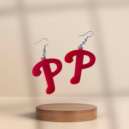 Philadelphia Phillies red "P" Acrylic Earrings