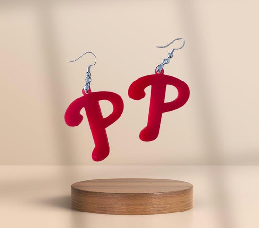Philadelphia Phillies red "P" Acrylic Earrings
