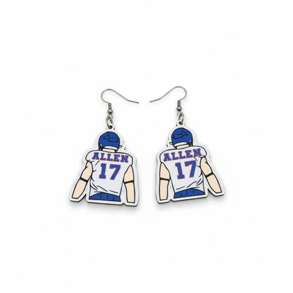 Bills Football Earrings Football Player Earrings