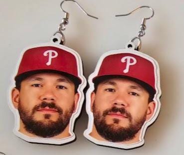 Philadelphia Phillies Baseball Player Earrings