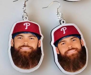 Philadelphia Phillies Baseball Player Earrings