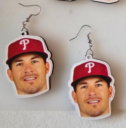 Philadelphia Phillies Baseball Player Earrings