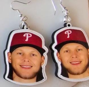 Philadelphia Phillies Baseball Player Earrings