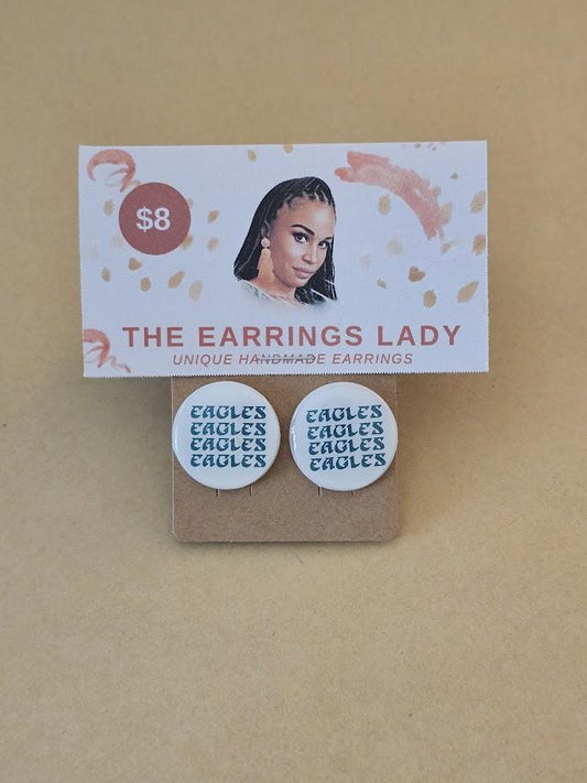 Sports Team Button Stud Earrings