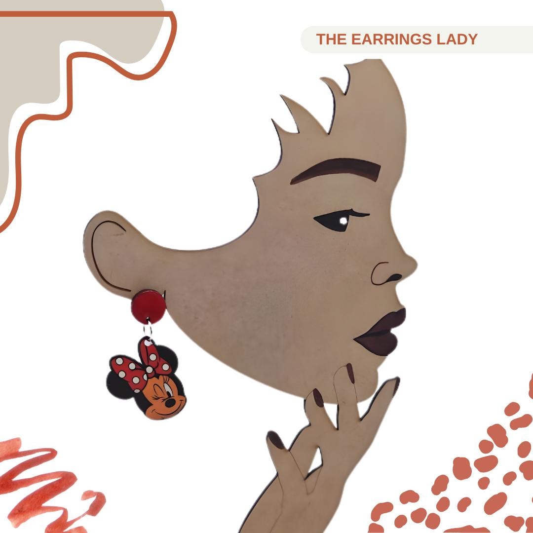 Minnie Red and White Polka Dot Bow Post Dangle Earrings