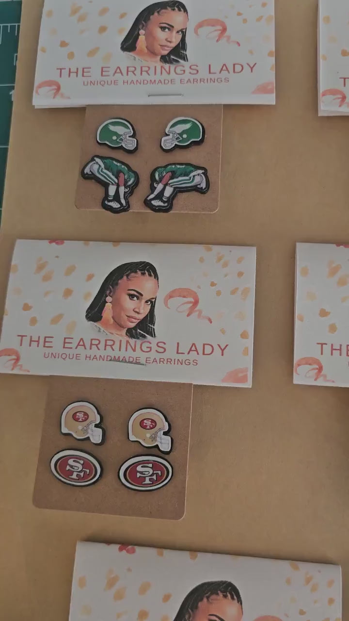 Football Team Micro Stud Earrings Set of 2