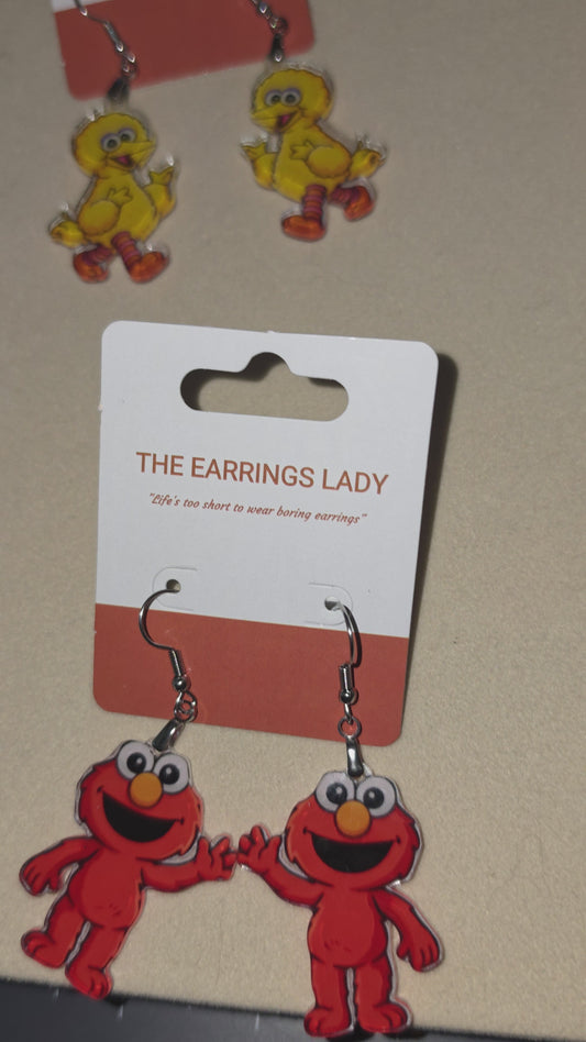Cookie Monster with Cookie Dangle Earrings