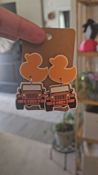 "Duck Duck Jeep" Inspired Earrings – Rubber Duck & Grille Dangles