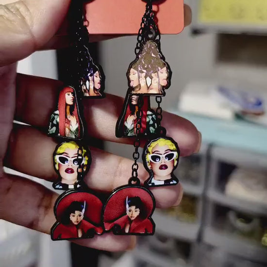 Cardi B Charm Stack Earrings