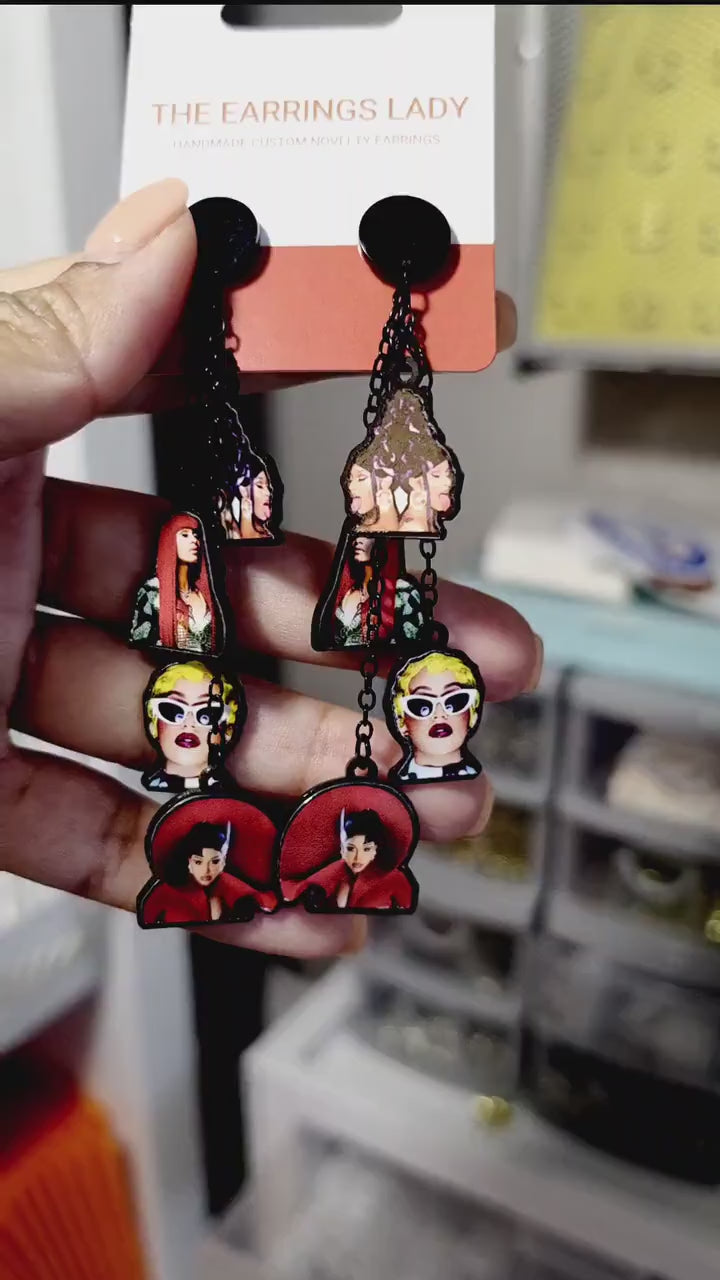 Cardi B Charm Stack Earrings