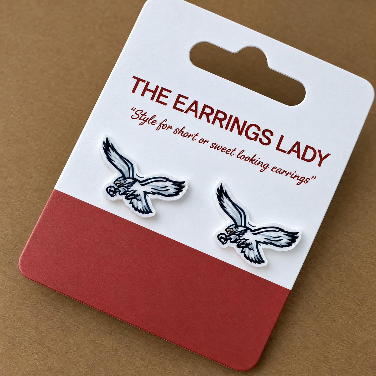 White Retro Eagles Micro Studs