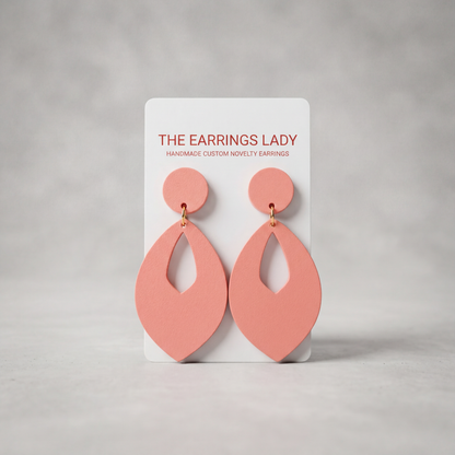 Salmon Colored Statement Earrings