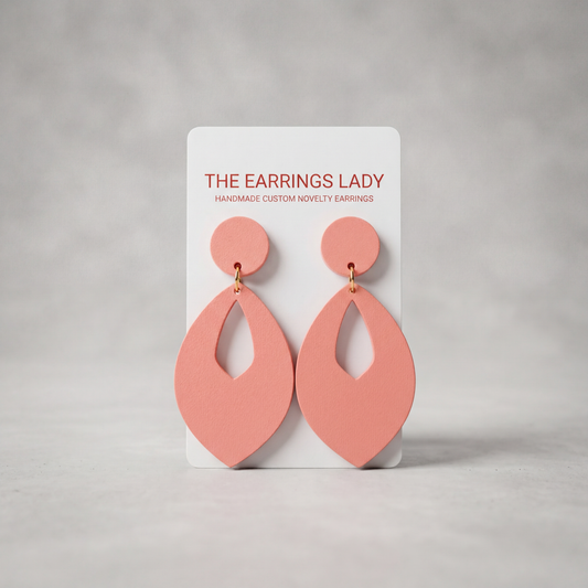 Salmon Colored Statement Earrings