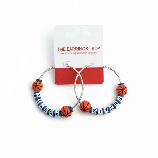 Philadelphia 76ers Basketball Hoop Earrings