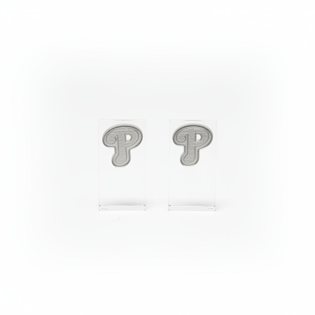 Phillies P Stud Earrings