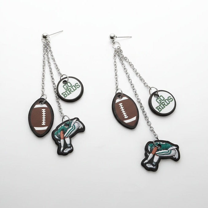 Philadelphia Eagles Saquon Barkley Hurdle Charm Earrings,