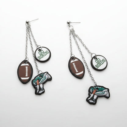 Philadelphia Eagles Saquon Barkley Hurdle Charm Earrings,