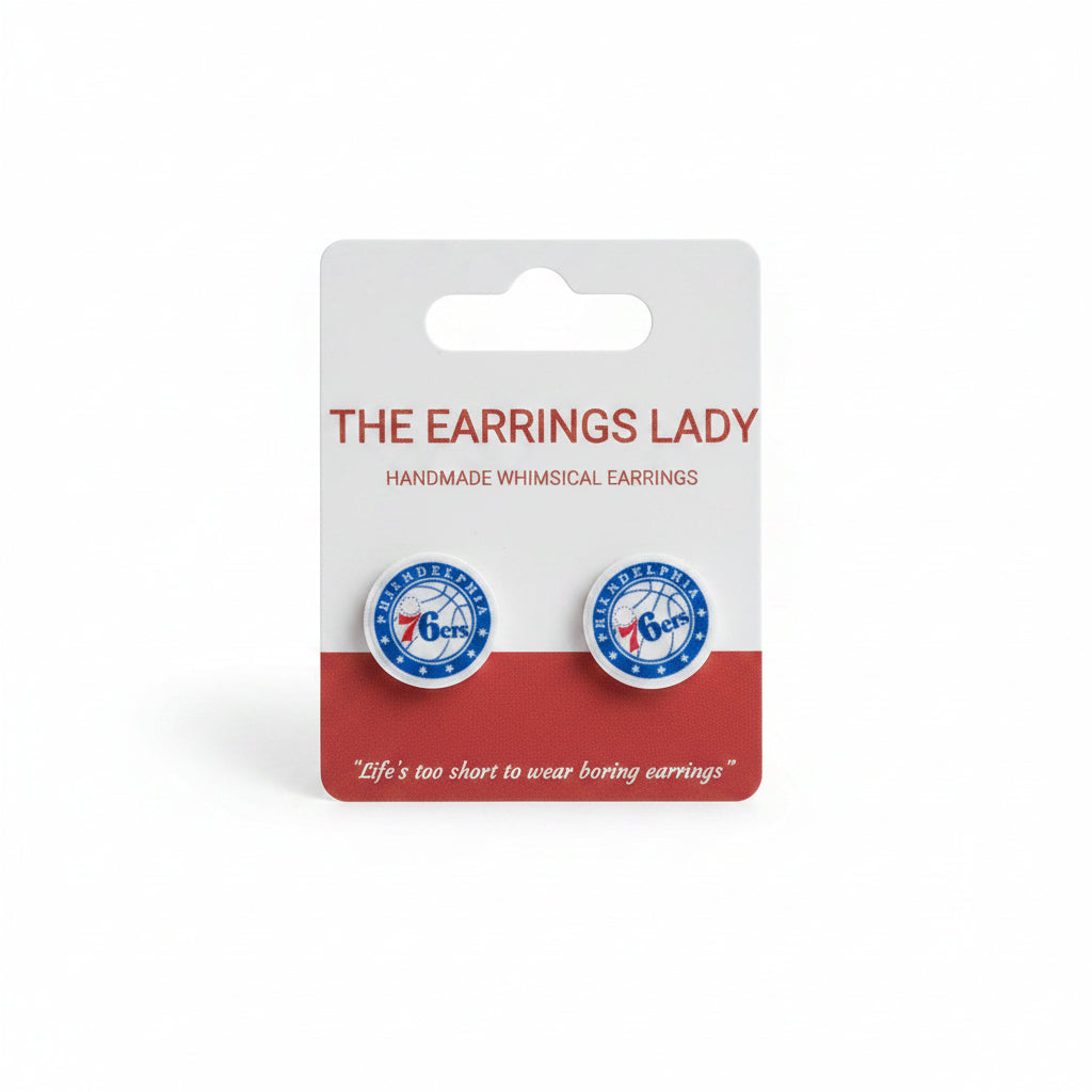 sixers stud earrings