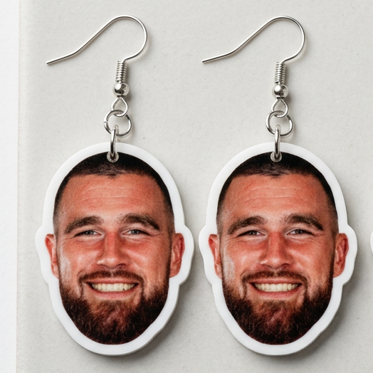 Travis Kelce Face Earrings